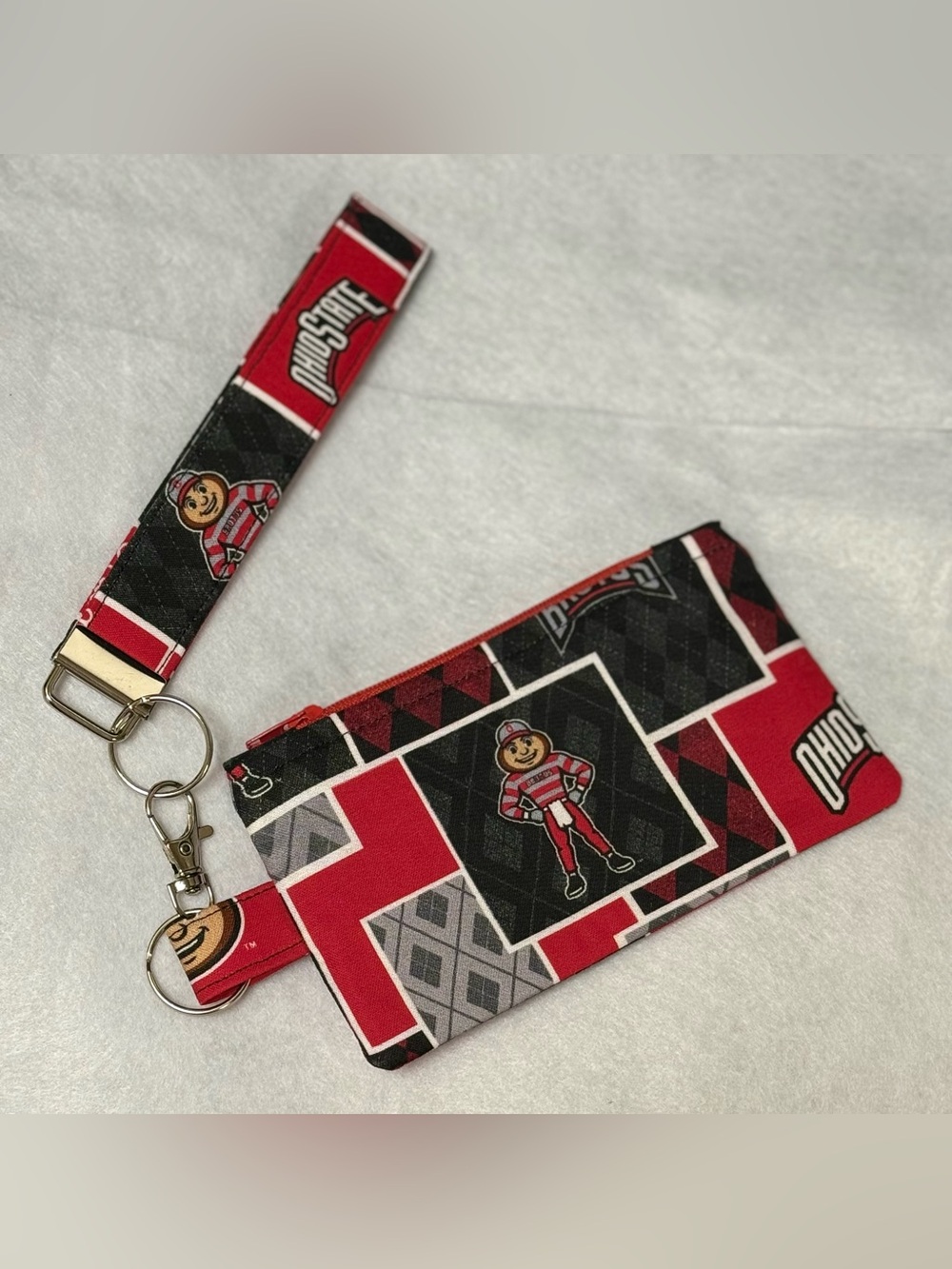 Ohio State Buckeyes Coin Purse Wristlet Keychain